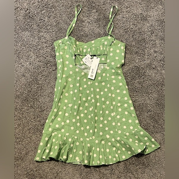 Zara green polkadot mini dress NWT - Picture 4 of 8